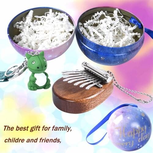 Mini kalimba key chain keyring couple gift thumb piano dinosaur ball decorations men and women portable piano backpack Pendant