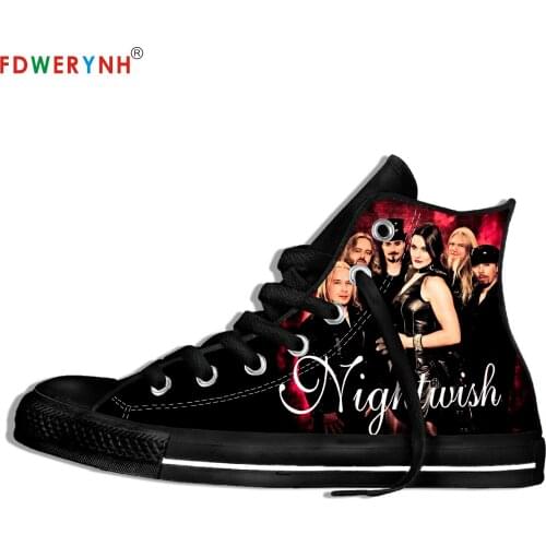 Mens Canvas Casual Shoes Nightwish Band Most Influential Metal Bands Of All Time Custom Color Lace-up Leisures Platform Shoe