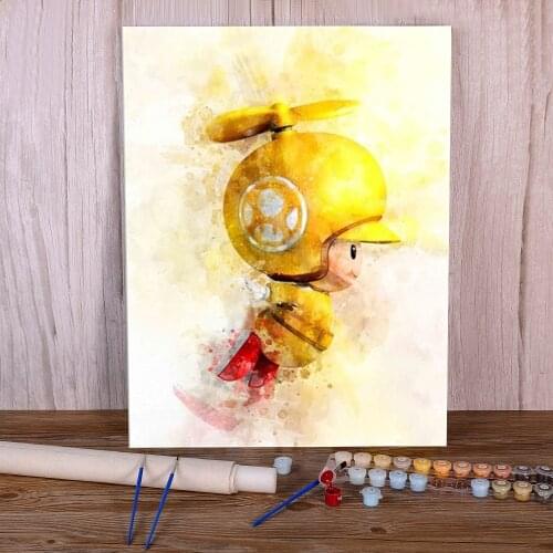 Carton Mario DIY Paint By Numbers Package Oil Paints 40*50 Canvas Painting Decorative Paintings Crafts For Adults Handiwork