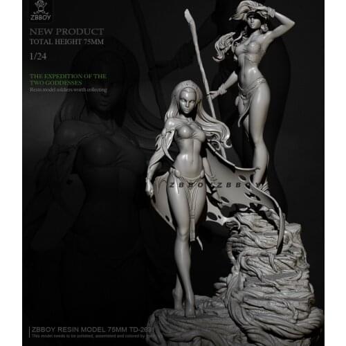 H75mm 1/24 Resin model kits figure beauty colorless and self-assembled TD-2631