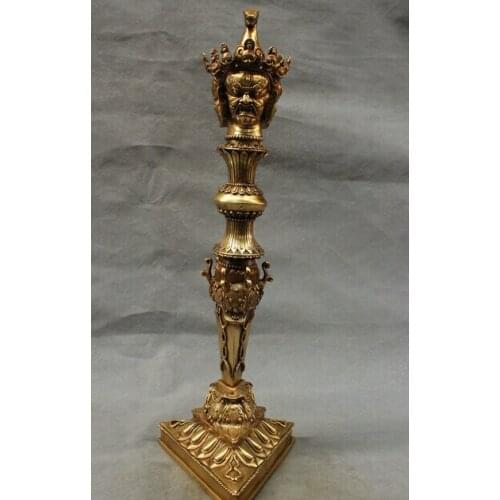 Wholesale factory 20" Tibet Brass Buddhism Vajra Dragon Mahakala Buddha Statue Phurpa Talismans