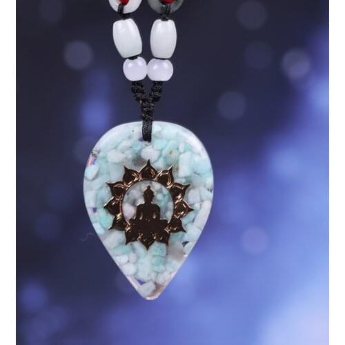 Orgonite Energy Pendant Amazonite Reiki necklace Necklace Glamour Jewelry For Woman adjustable necklace