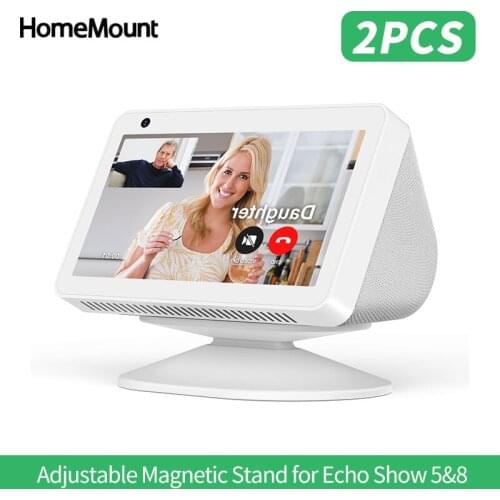 HomeMount Anti-Slip Pedestal Base Mount Bracket Desk Magnetic Stand for Alexa Echo Show 8 5 1st 2nd Gen Speaker Holder 2PCS