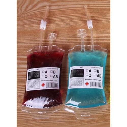 Fashion Hot Blood Energy Drink Bag Halloween Pouch Props Dracula Cosplay Gadget Reusable Trendy Event Party