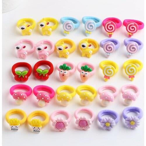 10Pcs/Set Baby Hair Accessories Cute Cartoon Baby Girl Elastic Hair Ropes Ties Girls Ponytail Holder Baby Headband Hair Band