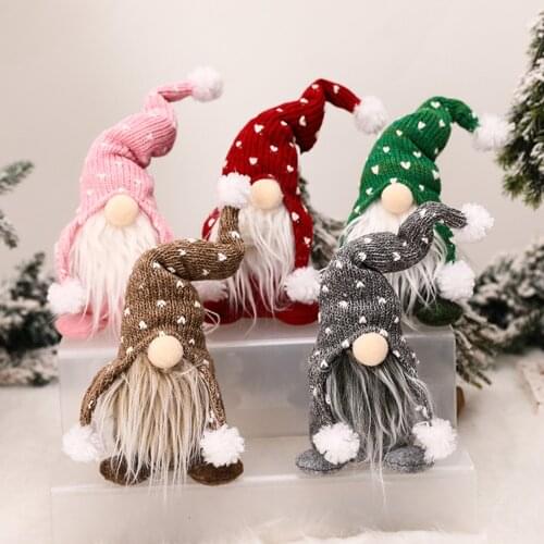 Christmas Gnome Doll Ornaments, Funny Standing Plush Dolls Holiday Decoration, Tabletop Figurines Gifts for New Year