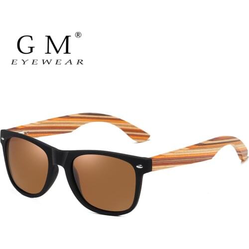 GM Classic Bamboo Wood Sunglasses Brand Design Men Women Coating Mirror Sun Glasses Fashion Sunglass Retro Glasses UV400 Shades