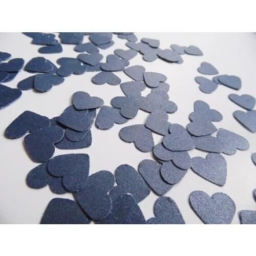 Navy Blue Heart Confetti, Table Scatter, Pearl Card Stock, Wedding Reception Decoration Party Table decor scrapbook favors