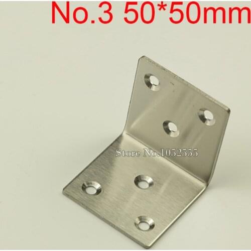 10PCS 50*50mm stainless steel furniture corners angle bracket L shape metal frame board support fastening fittings K273