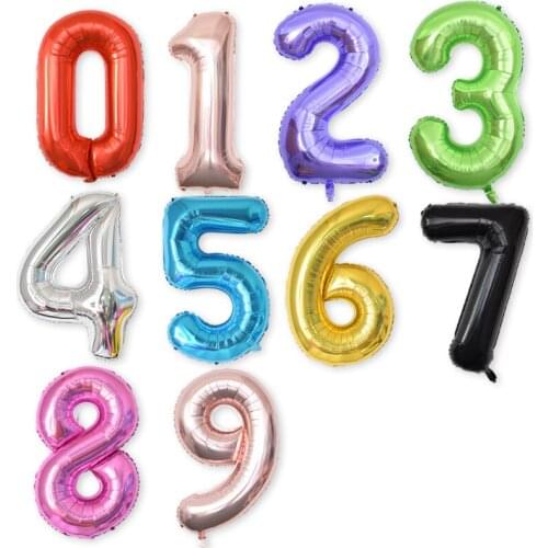 Big Foil Birthday Number Balloons Birthday Party Wedding Festival Baby Shower Decorations Kid Toy Figures Digital Helium Balloon