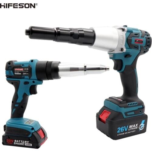LD802 Rechargeable Rivet Gun 20V 2.0/4.0Ah Lithium Battery Brushless Riveter Automatic Rivet Tool Aluminum/Stainless Steel