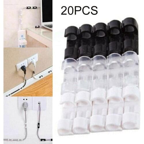 20pcs Self Adhesive Electrical Wire Cable Fixing Clamps Finisher Organizer With Stong Adhesive Tape Wiring Accessories