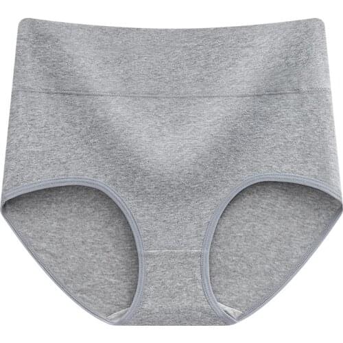L~3XL High Waist Cotton Briefs Abdomen Panties Womens Summer Lingerie Plus Size Underpants Breathable Underwear Female Intimates