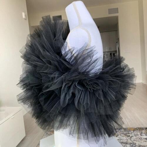 Tulle Tube Top Black Lush Tulle Mini Tops for Women Zipper Back Strapless Vest Blouse Shirt Female Custom Made