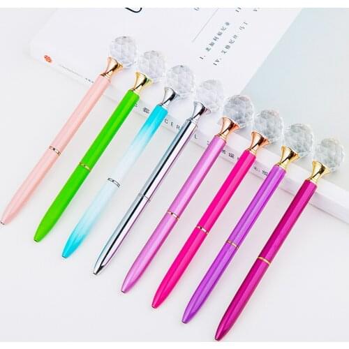 17pcs/set Wholesale Stationery Metal Pen Ball Pen Multi-color Gift Diamond Pen Wedding Gift for Guest Pen Luxury Fashion