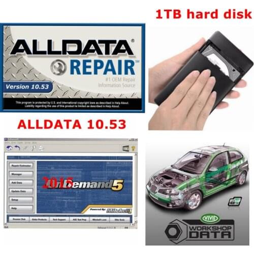 2020Alldata 1TB HDD 10.53 ALL DATA Mit/chell od5 2015 usb harddisk vivid workshop data repair manual atsg mit/chell manager plus