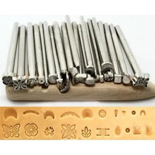 20x Leather Printing Tool Alloy Carving Hand Making Craft Punch Stamp Sculpture Printed DIY Metal Leathercraft Saddle Staming