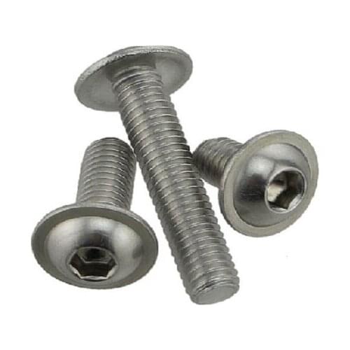 304 Stainless Steel Half Round button Flange Head with Washer Inner Hex Socket allen Screws Bolt M3M4M5M6*8 10 12 14 16 20 25 30
