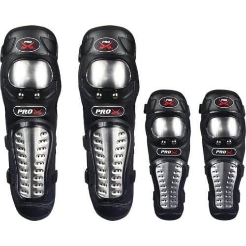 4in1 Motorcycle long knee Pad Elbow Protector motorbike racing thick Stainless steel protective gear Protection armor