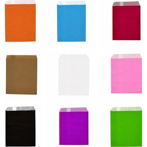 5-50pcs Colorful Kraft Paper Bags, Favour bags, treat bags, gift wrapping, baked goods bag,Party Decorative paper bag 13*18cm