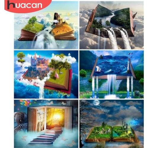 HUACAN Diamond Painting Book Waterfall Scenery 5D Diy Daimond Mosaic Cross Stitch Home Decor Diamond Art