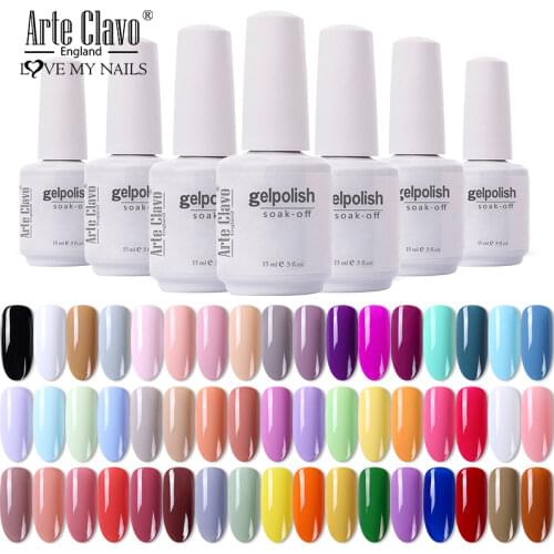 Arte Clavo 15ml Nail Gel Polish Semi Permanent Gel Varnish Base Top Coat UV LED Gel Polish Soak Off Nail Art Gel Nail Polish