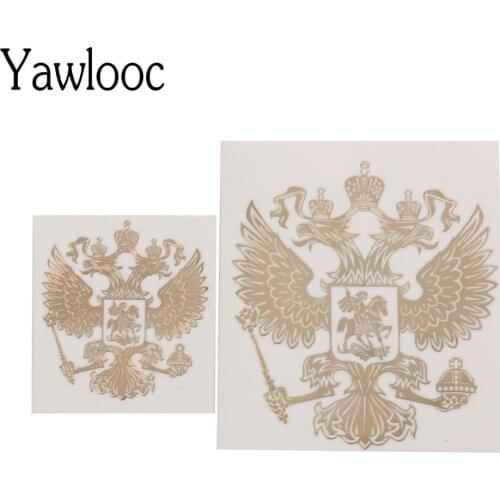 Yawlooc Car Stickers Russian National Emblem Car Styling Laptop Metal Sticker Russian Federation Auto Decals
