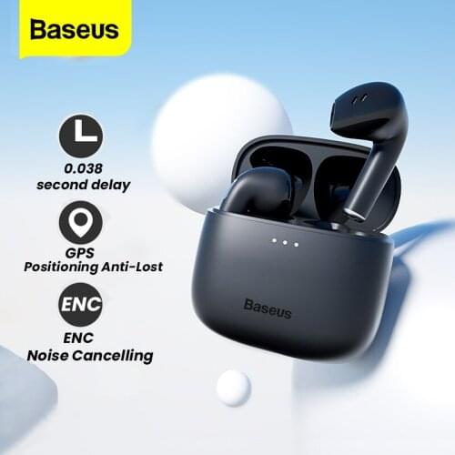 Baseus E8 True Wireless Earphones TWS Bluetooth Headphones 5.0 Low Latency Gaming Headset HD Stereo Earbuds For iPhone 12 Xiaomi