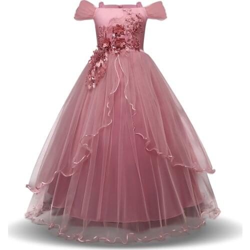 Kids Party Dresses New Design Short Sleeves Flower Girl Dress for Weddings Children Princess Ball Gowns