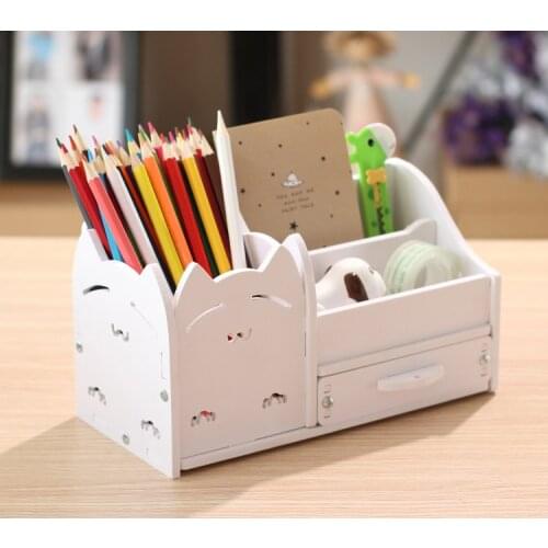 Home Office Desk Stationary Storage Box Pen Holder Desktop Storage Small Gadgets Collect Set