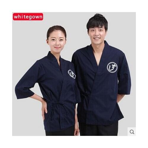 Summer Chef uniform Sushi workwear Japanese cuisine Chef shirt