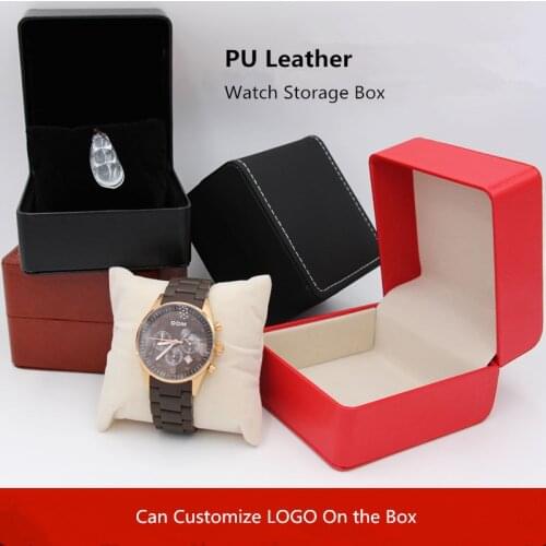 PU Leather Watch Box Single Watch Storage Box Fashion Original Gift Case Mens Watch Display Boxes Jewelry Case W056