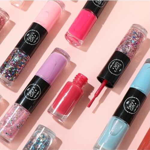12ml Double-Head Nail Polish Quick Drying Without Baking Durable Waterproof Sequin Nail Lacqure Manicure Regular Gel Nail Polish