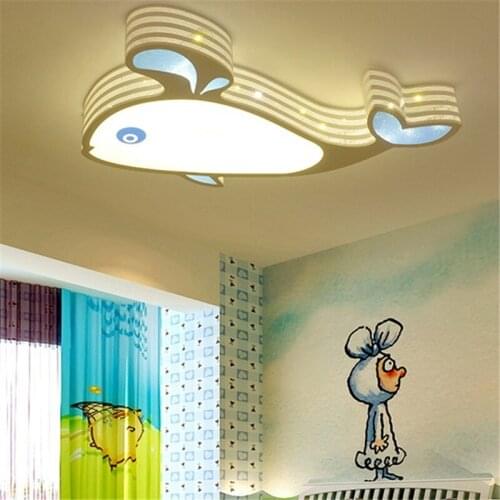 Cartoon children bedroom bedroom lights eye protection led dolphins small fish whale ceiling lamp male girl creative