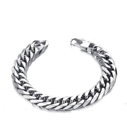 Men bracelet 2021 Delicate polishing stainless steel bracelet men hip hop gifts for male cuban link chain on hand chain bracelet