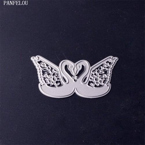 PANFELOU Easter Two swans shape Scrapbooking card album paper die metal craft stencils punch cuts dies cutting