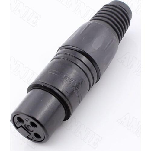 30pcs/lot 3 Pin Black Gold Plated Microphone Plug For Neutrik YS Female XLR Socket With 24K Copper Core