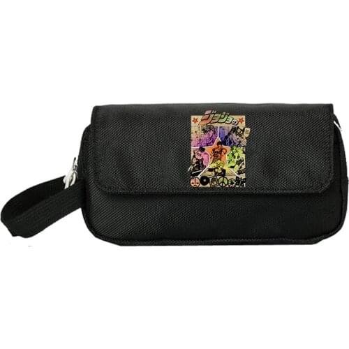 JoJos Bizarre Adventure Pencill Case Women Cosmetic Cases Child Girls student Double Zipper pecill Bag Handbag Purse Makeup Ba