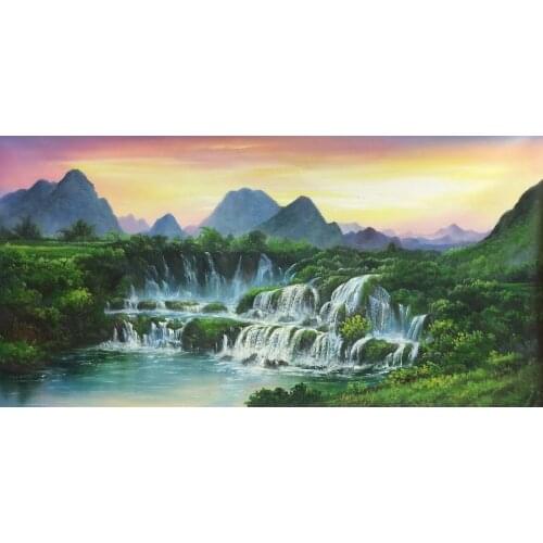 Hand Painted Modern Oil Painting on Canvas Chinese-style landscape painting Canvas Painting Wall Art Picture for Home Decoration