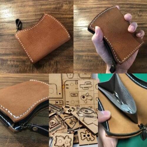Handmade leather knife mold leather knife mold laser knife mold customized zipper pocket pocket knife mold