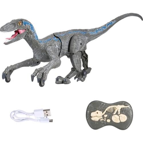 SM180 Remote Control Dinosauria Velociraptor Toy Big Walking Velociraptor LED Light Roaring 2.4G Simulation RC Toys Gifts