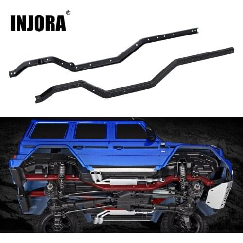 INJORA Heavy Duty Metal Steel Left Right Chassis Rails for 1/10 RC Crawler TRAXXAS TRX4 TRX-4 8220 Upgrade Parts