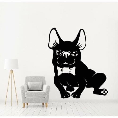 Vinyl Wall Decal Pet Store Art Decoration Animal Dog Bow Pose Self-adhesive Wall Stickers Dogs Grooming Modern Home Decor Z446