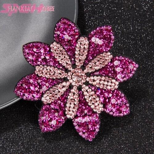 Water drill hair clip female back of the head with drill top clip disc hair tiara adult crystal cross clip sun flower hair card