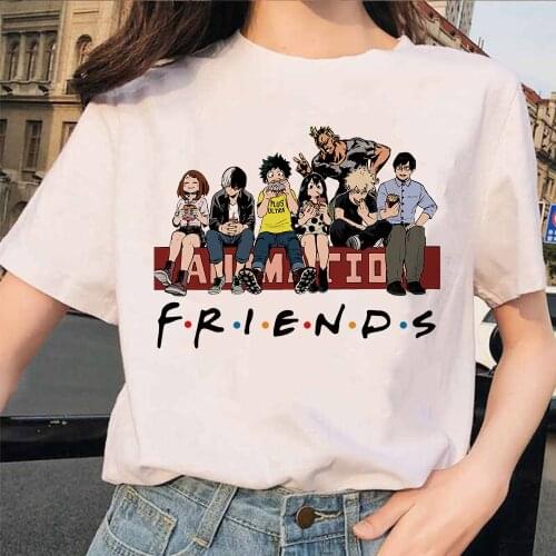 My Hero Academia Bakugou Todoroki Graphic Women Casual Plus Size White T Shirt Summer Top Streetwear Tops