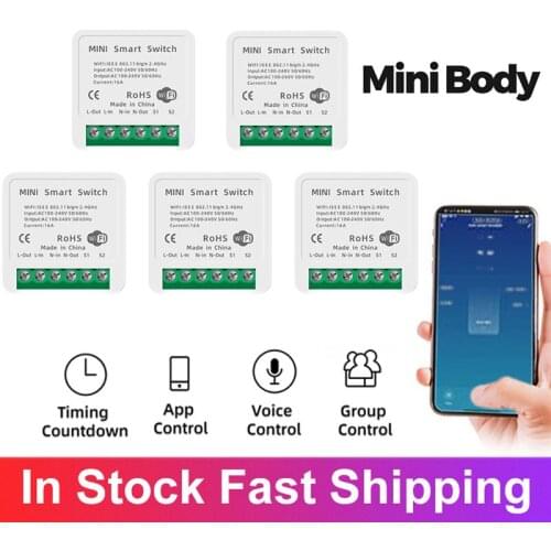 1-5pcs MINI Wifi Smart Switch Timer Wireless Switches Smart Home Automation Compatible With Tuya Alexa Google Home Switches