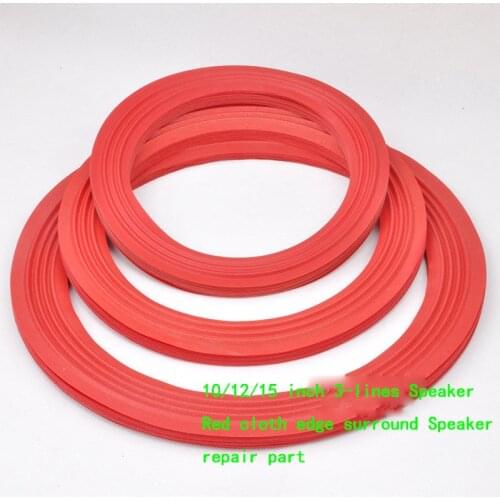 1pcs 10/12/15 inch 3-lines Speaker Red cloth edge surround Speaker repair part