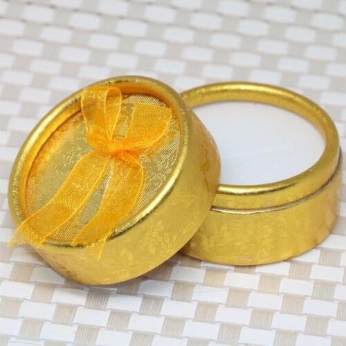 10pcs wholesale 35*53mm gold-color yellow jewelry gift box for ring earring pendant pins high grade accessories packaging B2844