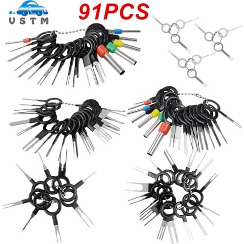 11/26/38/41/59/76/91Pcs Automotive Plug Terminal Remove Tool Set Key Pin Car Electrical Wire Crimp Connector Extractor Kit