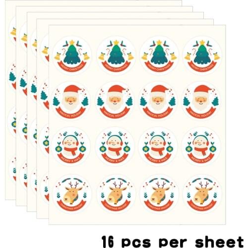 200 pcs/pack 3CM merry christmas sticker for package gift decoration labels tags